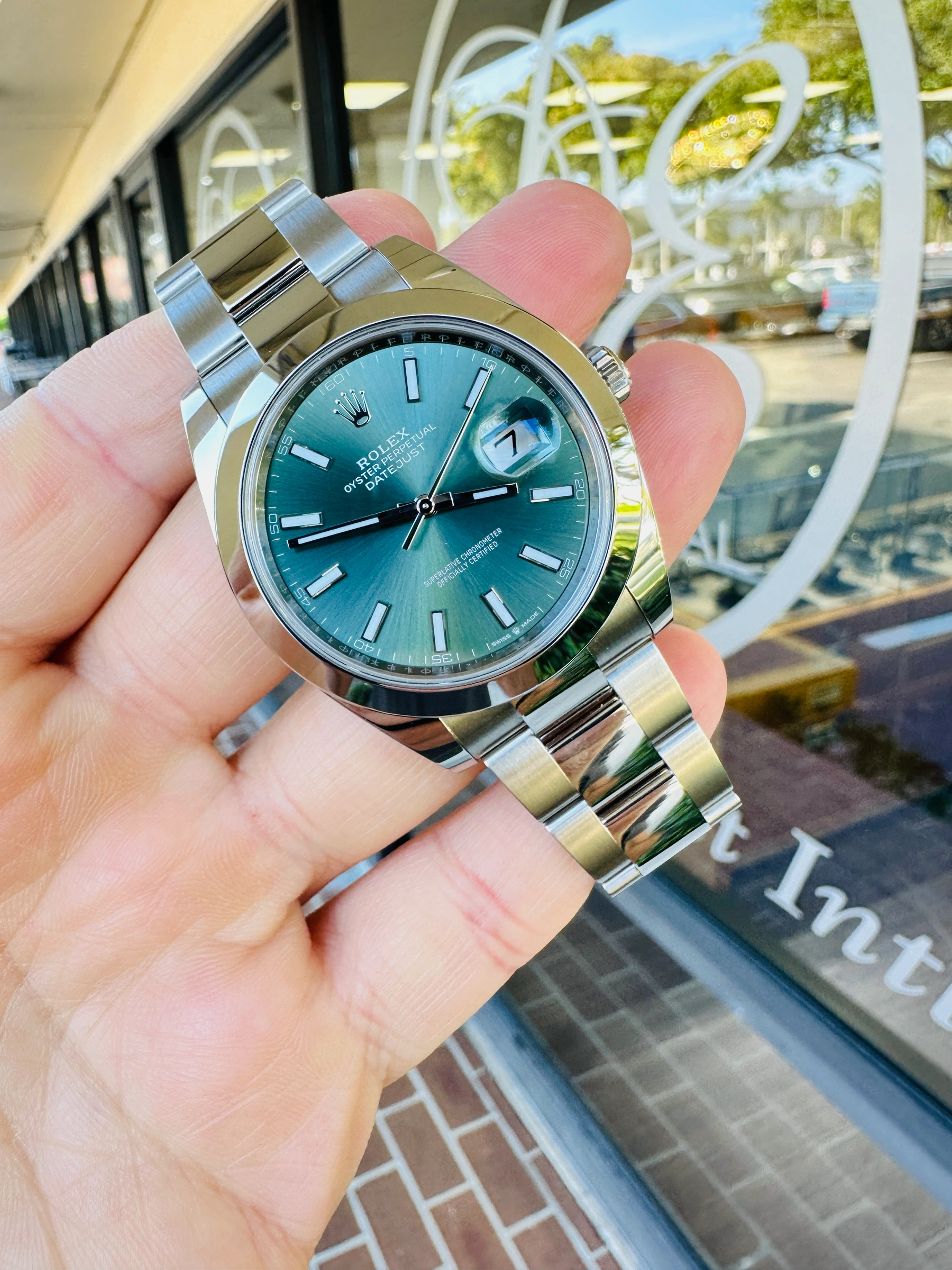 Rolex DateJust 41 Mint Green Dial 126300 PreOwned
