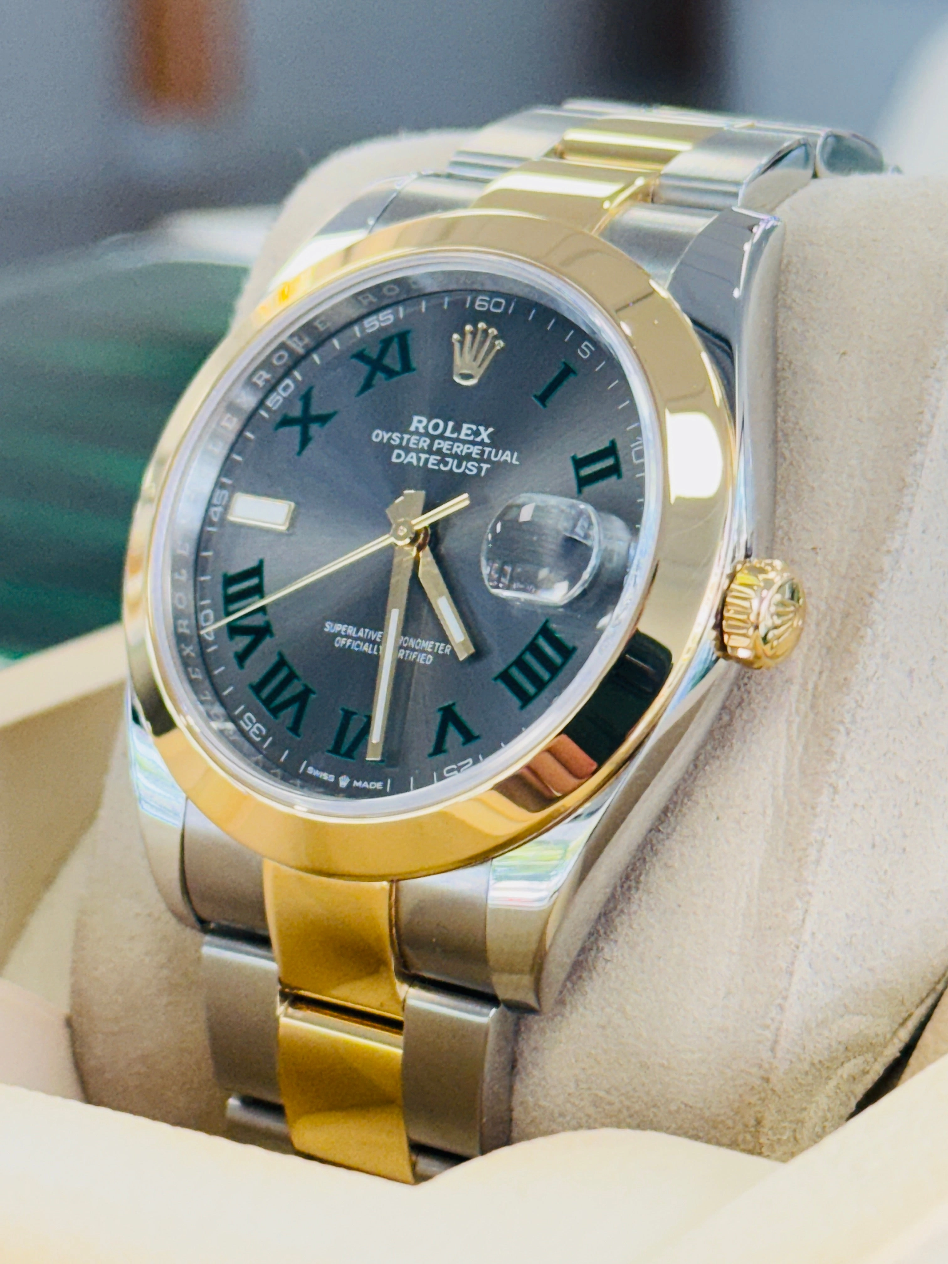 Rolex Datejust 41 Wimbledon 126303 TwoTone Steel and 18K Yellow Gold Box and Papers MINT