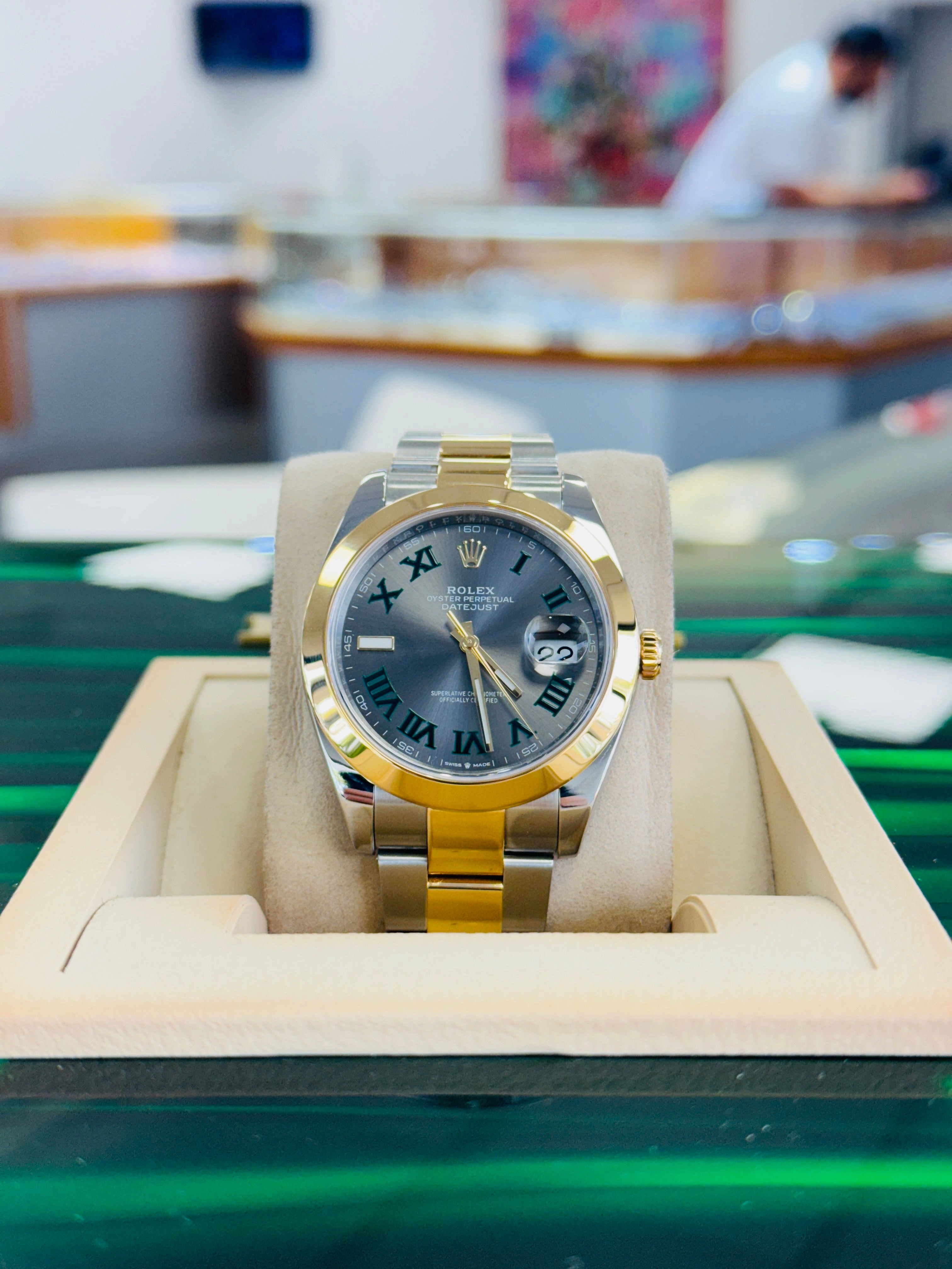 Rolex Datejust 41 Wimbledon 126303 TwoTone Steel and 18K Yellow Gold Box and Papers MINT
