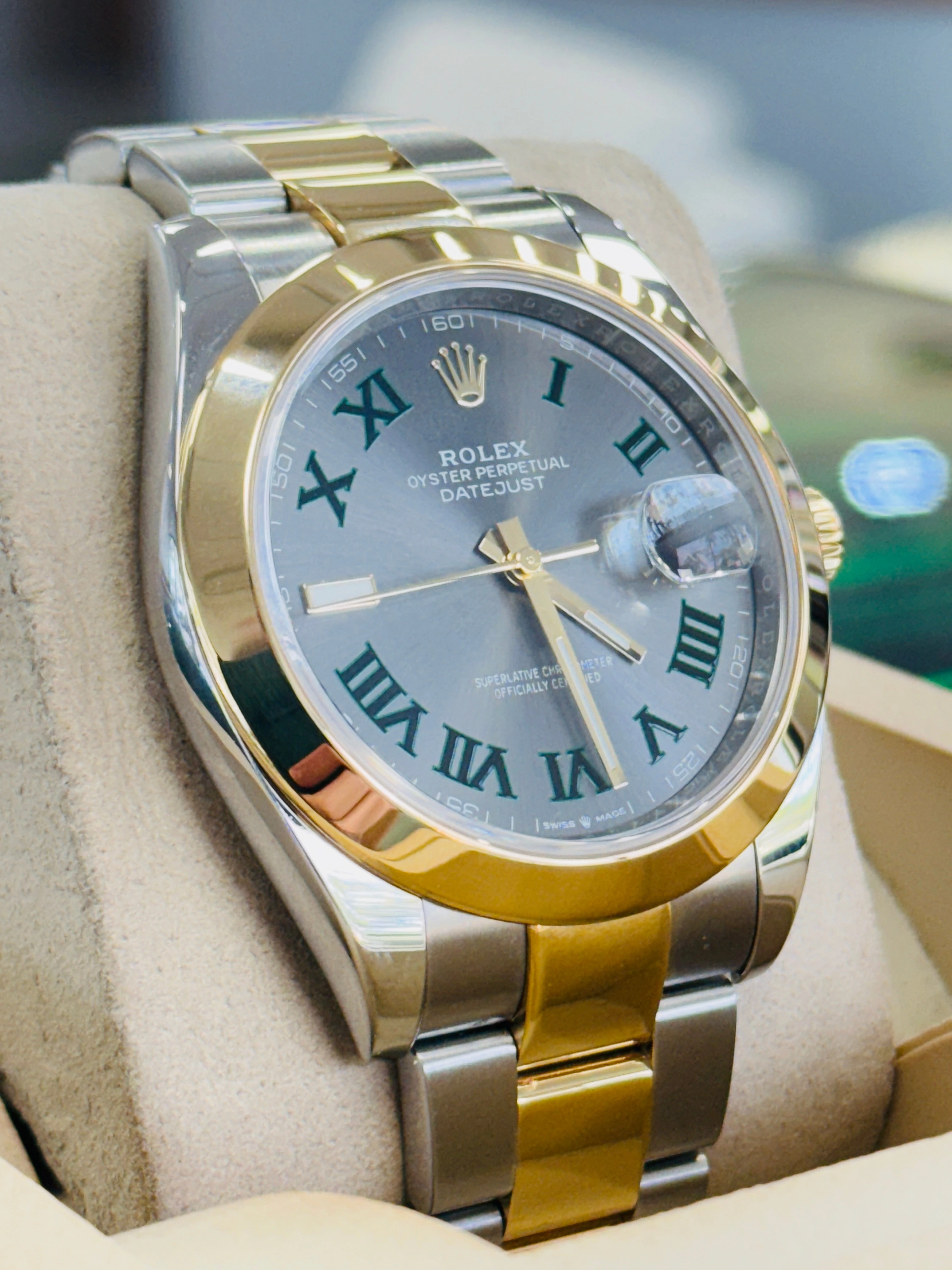 Rolex Datejust 41 Wimbledon 126303 TwoTone Steel and 18K Yellow Gold Box and Papers MINT