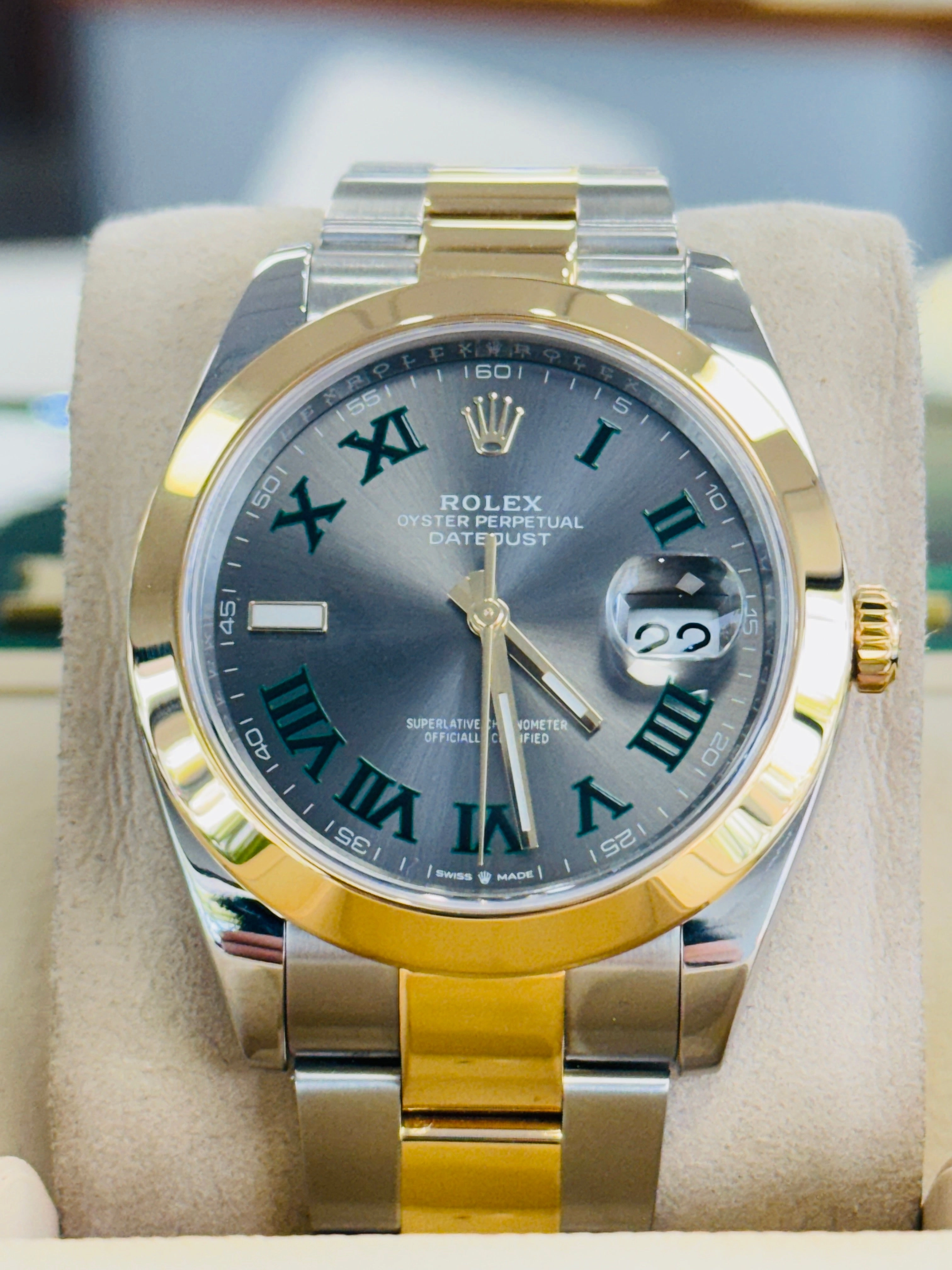 Rolex Datejust 41 Wimbledon 126303 TwoTone Steel and 18K Yellow Gold Box and Papers MINT