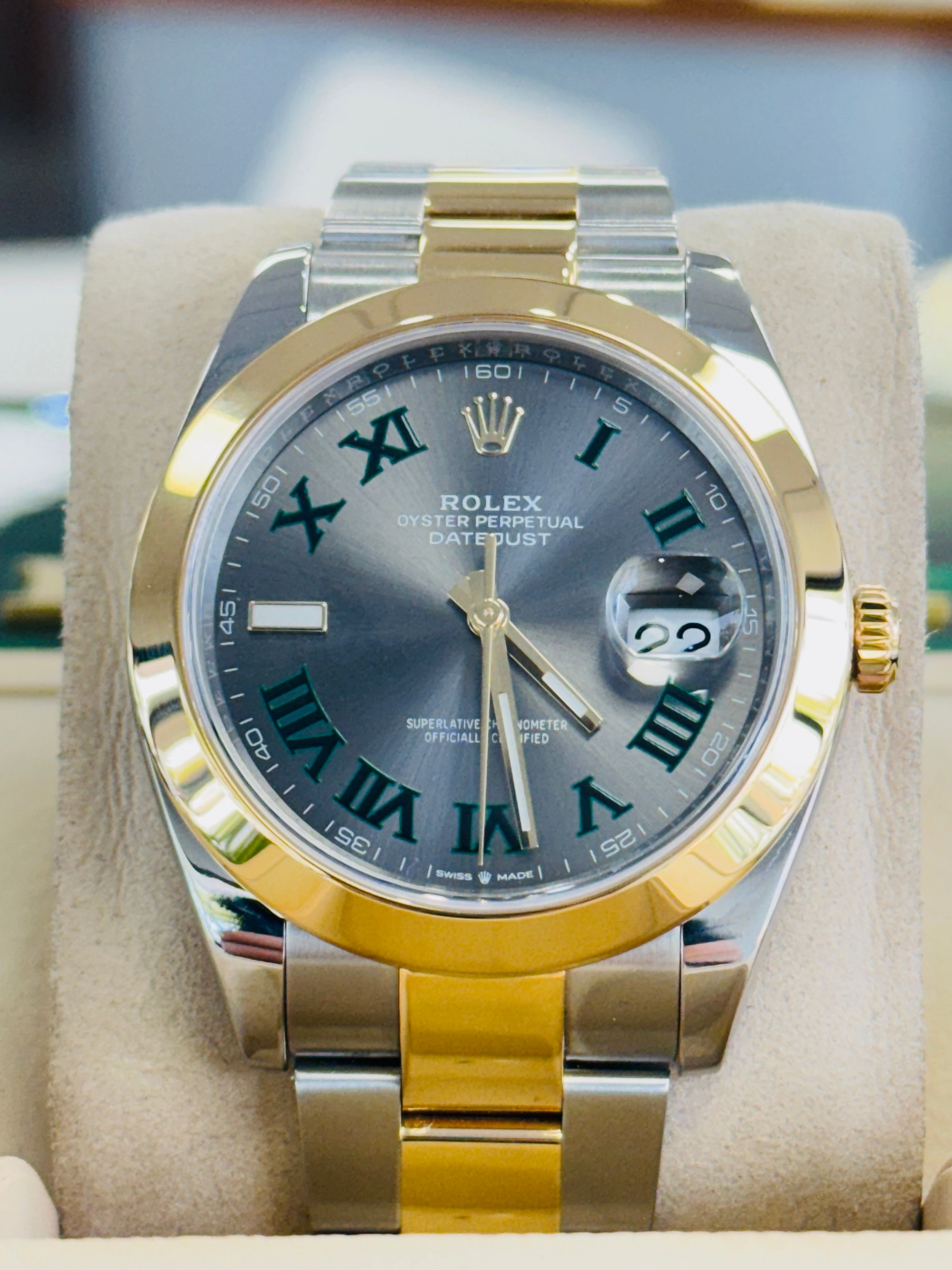 Rolex Datejust 41 Wimbledon 126303 TwoTone Steel and 18K Yellow Gold Box and Papers MINT
