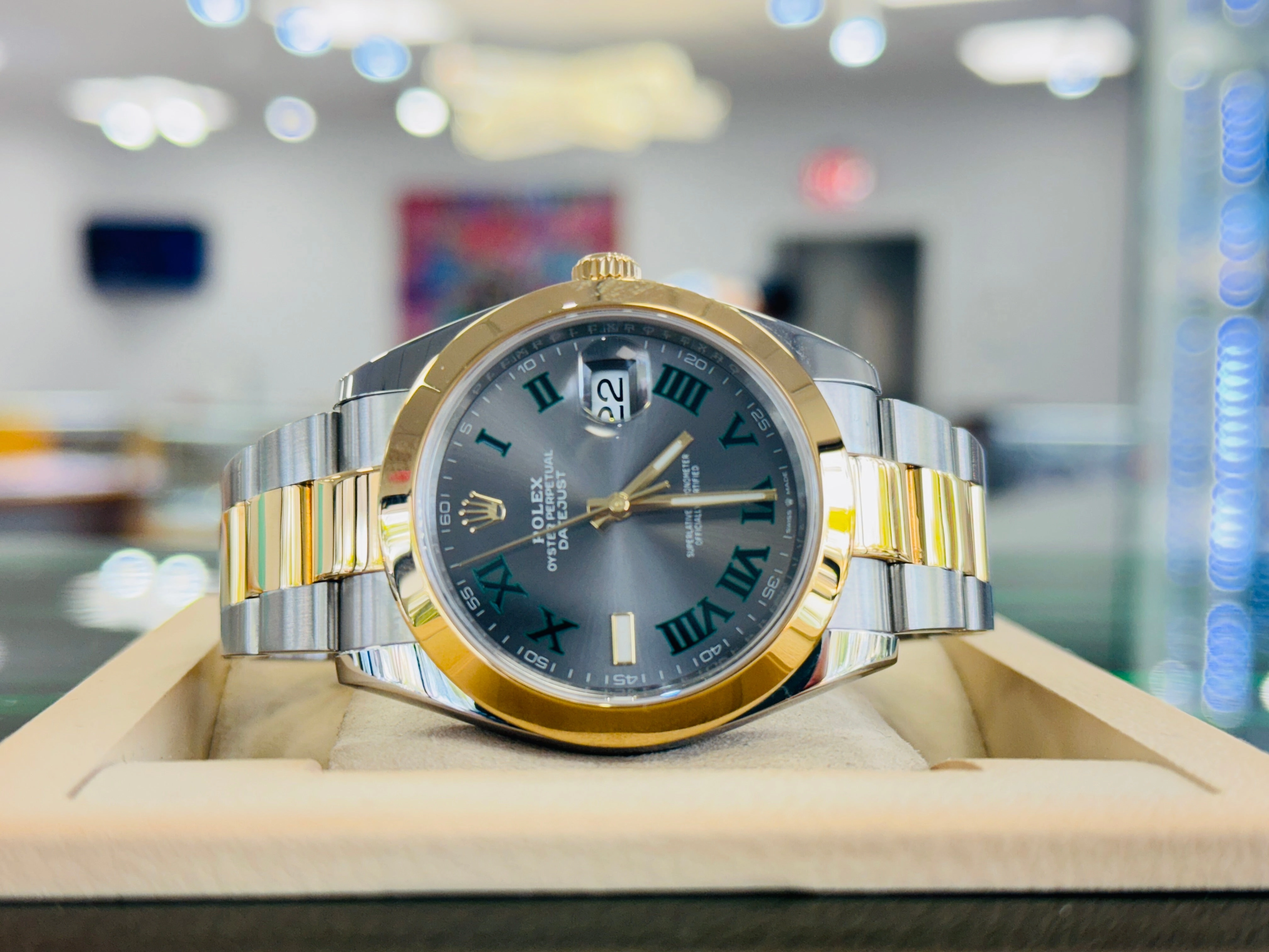 Rolex Datejust 41 Wimbledon 126303 TwoTone Steel and 18K Yellow Gold Box and Papers MINT