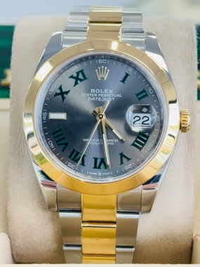 Rolex Datejust 41 Wimbledon 126303 TwoTone Steel and 18K Yellow Gold Box and Papers MINT