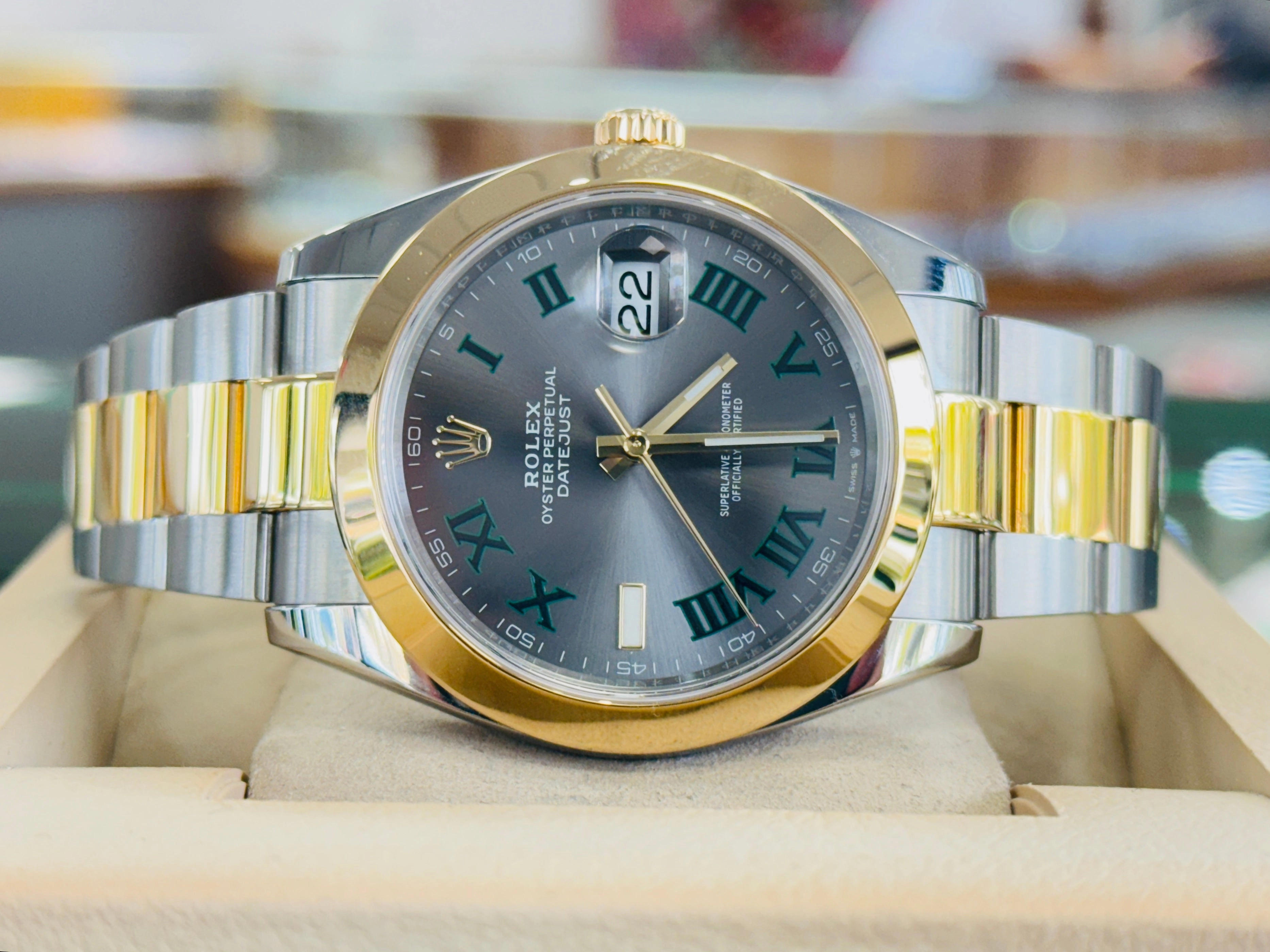 Rolex Datejust 41 Wimbledon 126303 TwoTone Steel and 18K Yellow Gold Box and Papers MINT