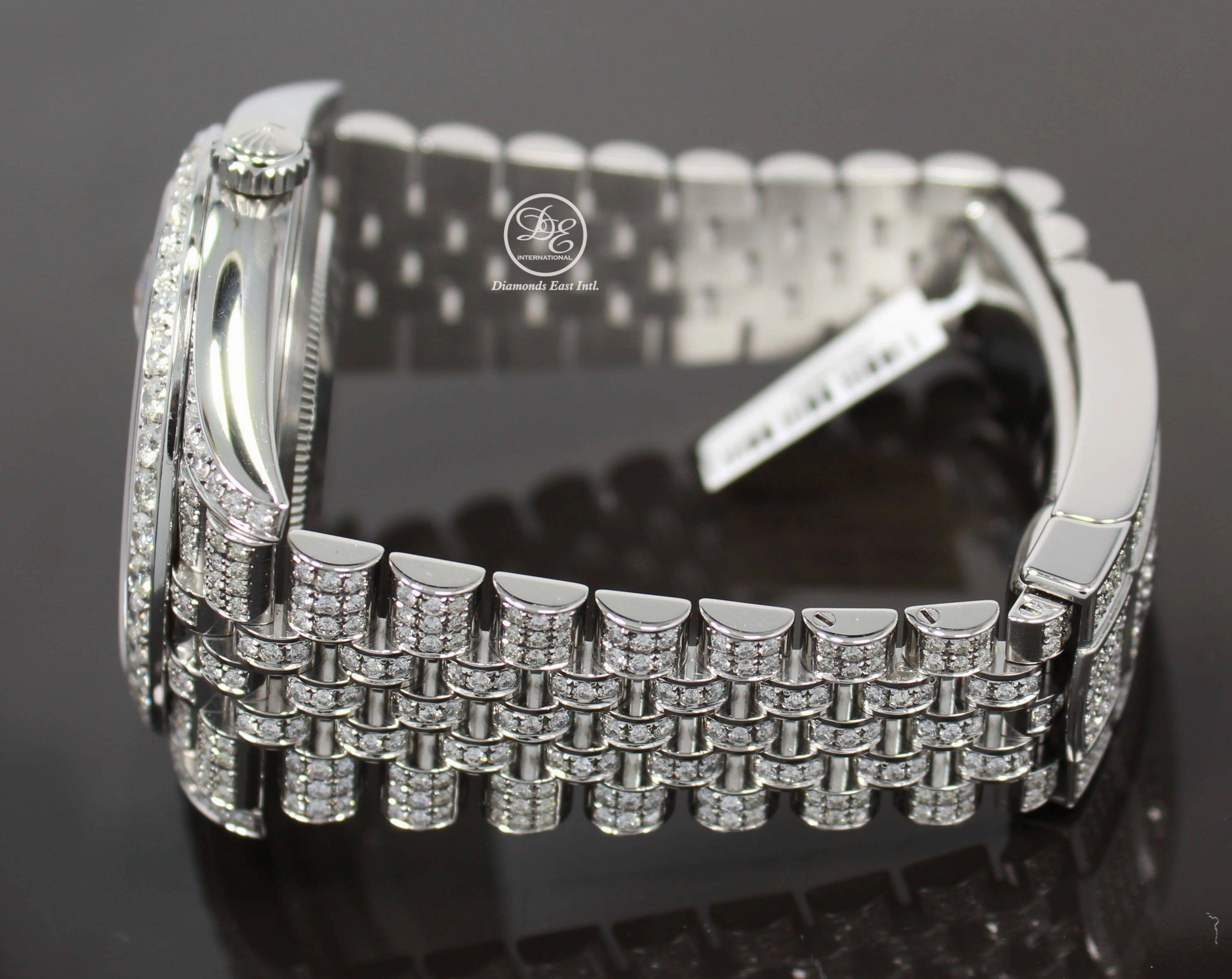 Rolex Datejust 41mm 126300 Jubilee Rhodium Dial All Covered With Diamonds ICED OUT BOX/PAPERS UNWORN