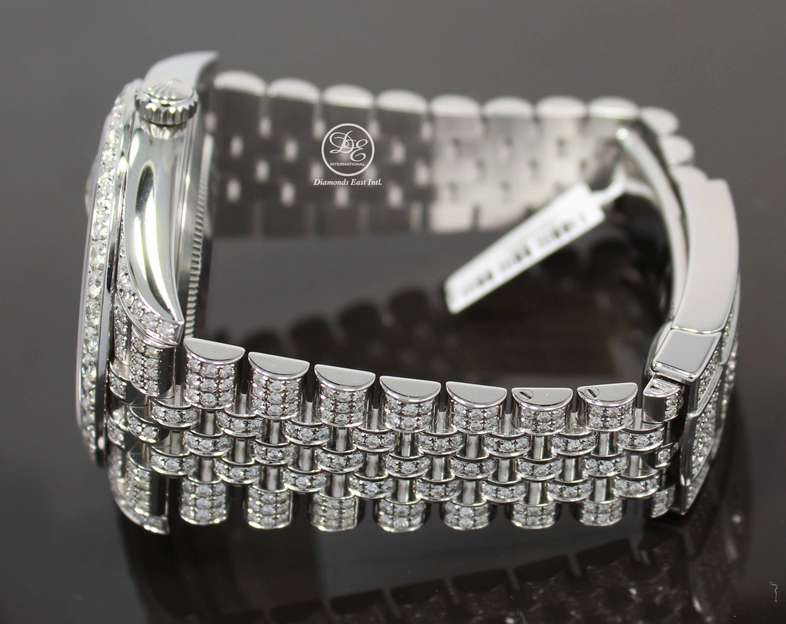 Rolex Datejust 41mm 126300 Jubilee Rhodium Dial All Covered With Diamonds ICED OUT BOX/PAPERS UNWORN