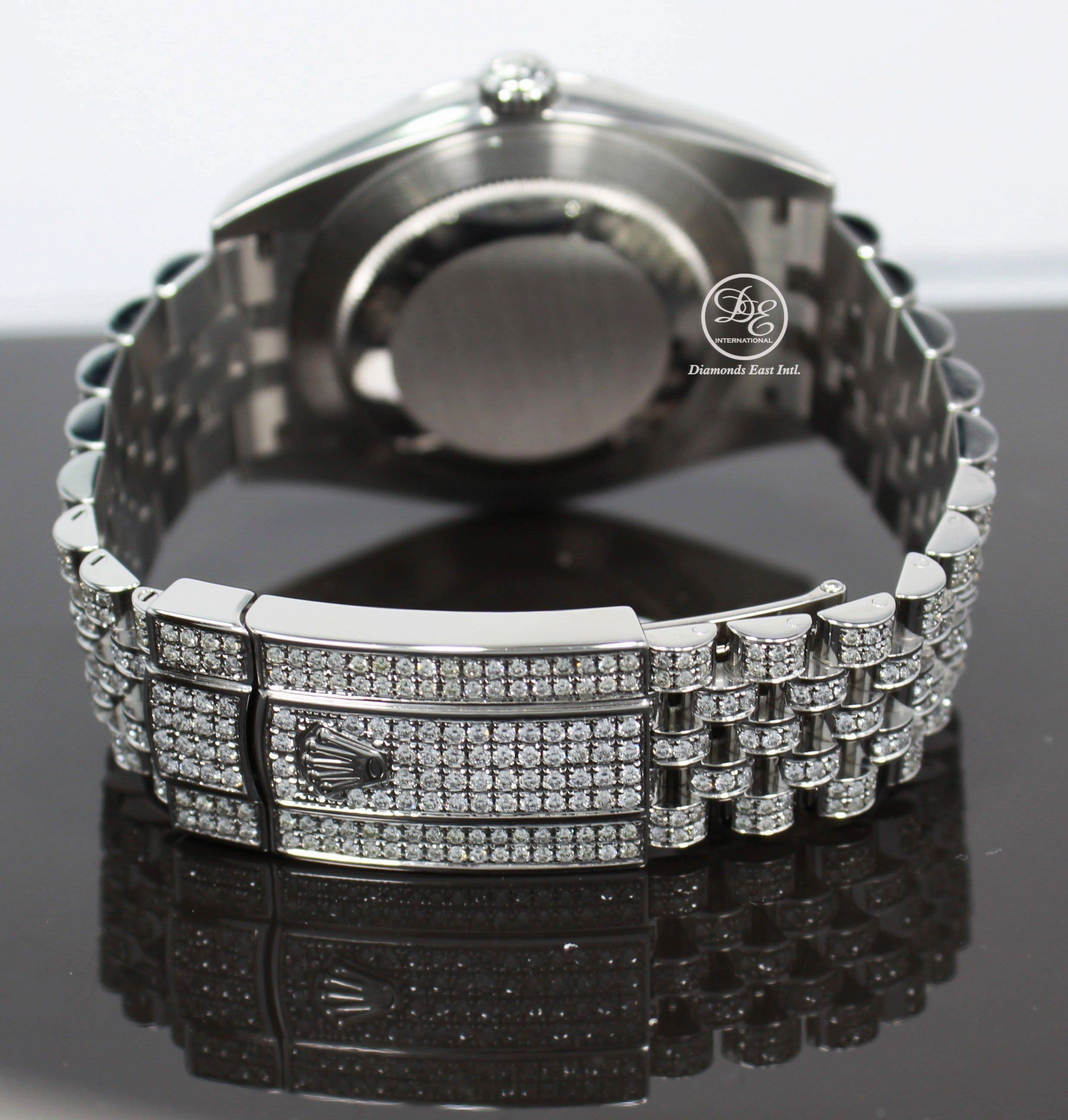 Rolex Datejust 41mm 126300 Jubilee Rhodium Dial All Covered With Diamonds ICED OUT BOX/PAPERS UNWORN