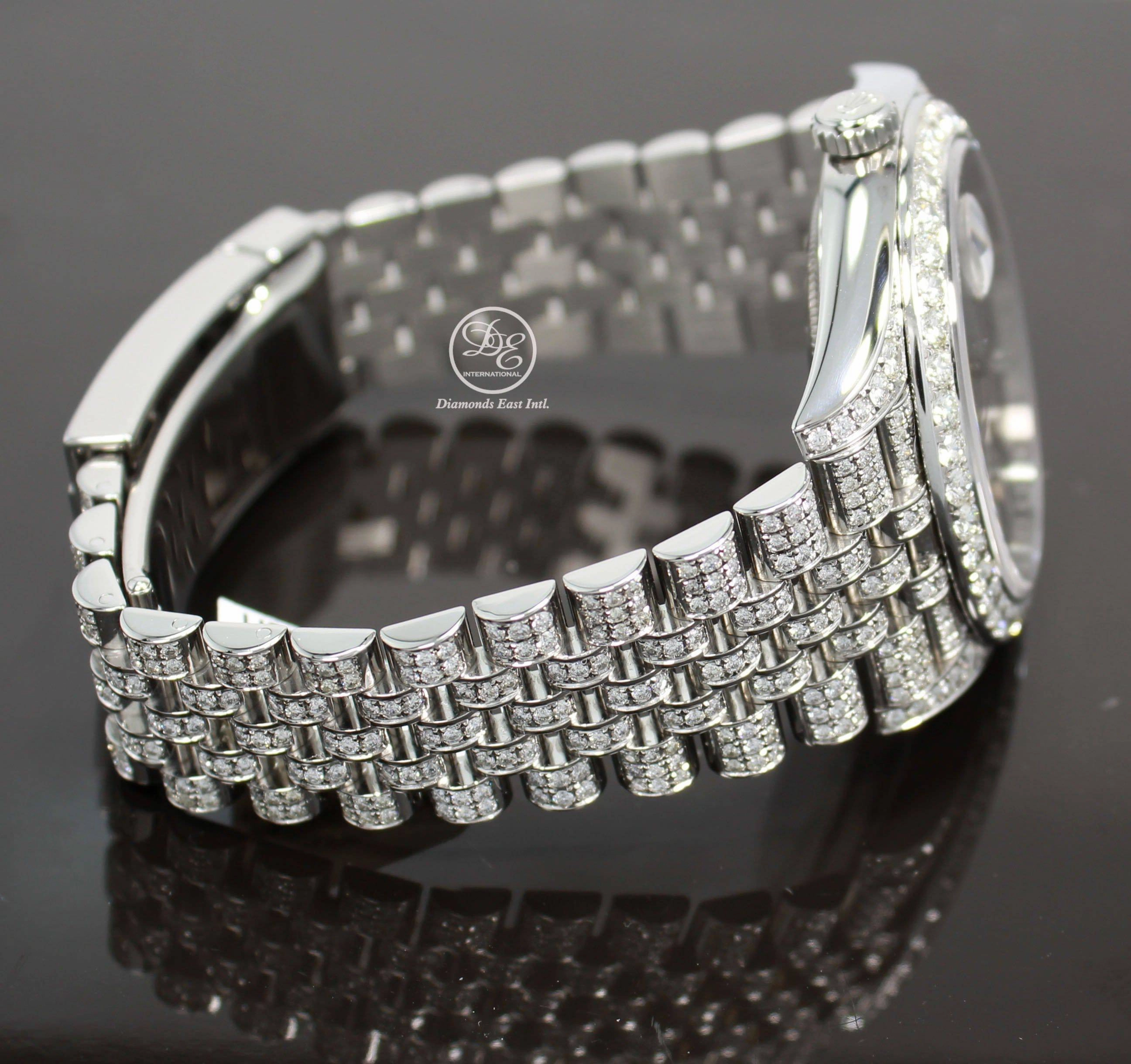 Rolex Datejust 41mm 126300 Jubilee Rhodium Dial All Covered With Diamonds ICED OUT BOX/PAPERS UNWORN