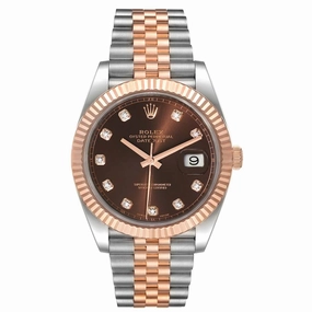 Rolex Datejust 41mm 12633118k Rose Gold / SS Jubilee Chocolate Diamond Dial