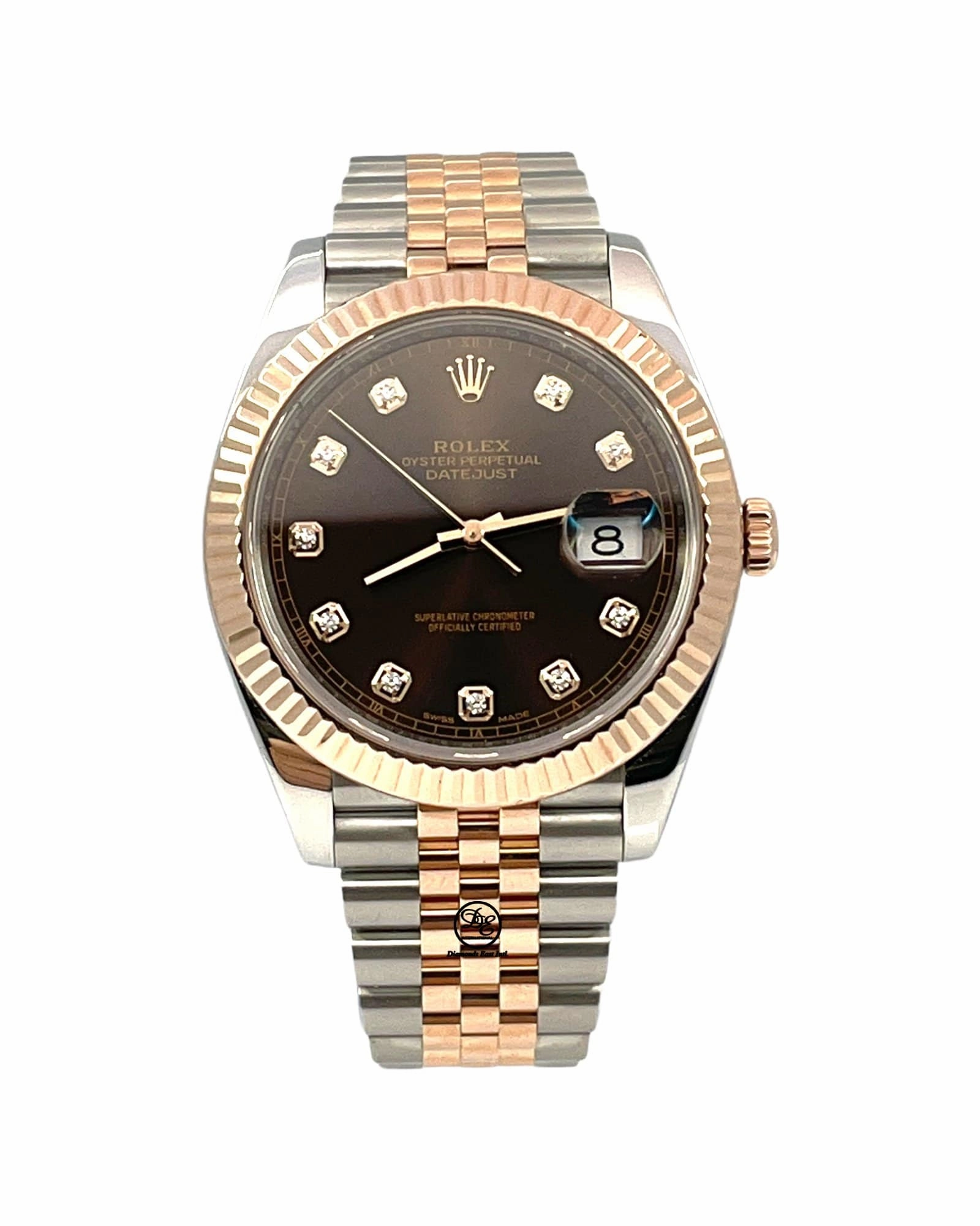 Rolex Datejust 41mm 12633118k Rose Gold / SS Jubilee Chocolate Diamond Dial