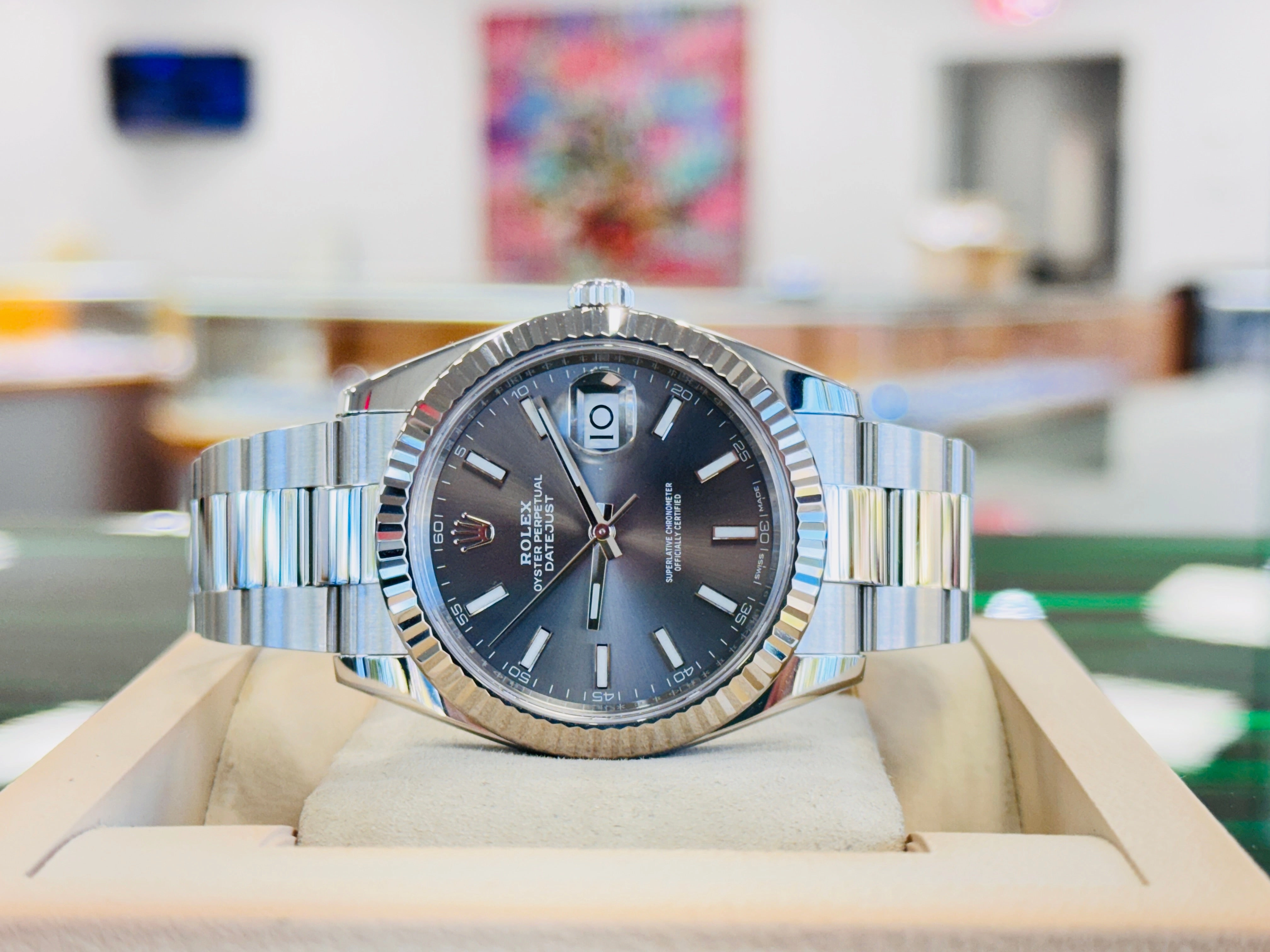 Rolex Datejust 41mm 126334 Rhodium Dial Oyster Bracelet 18k White Gold Bezel UNWORN