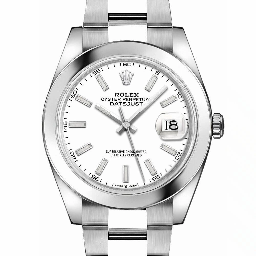 Rolex Datejust 41mm - Ref: 126300-0005 - White Dial, Stainless Steel Oyster Bracelet Men's Watch