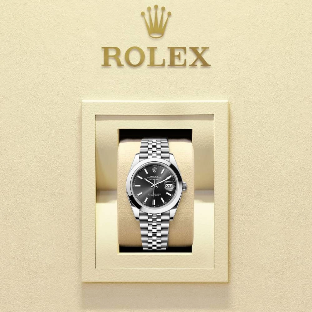 Rolex Datejust 41mm - Ref: 126300-0012 - Black Dial, Stainless Steel Jubilee Bracelet Men's Watch