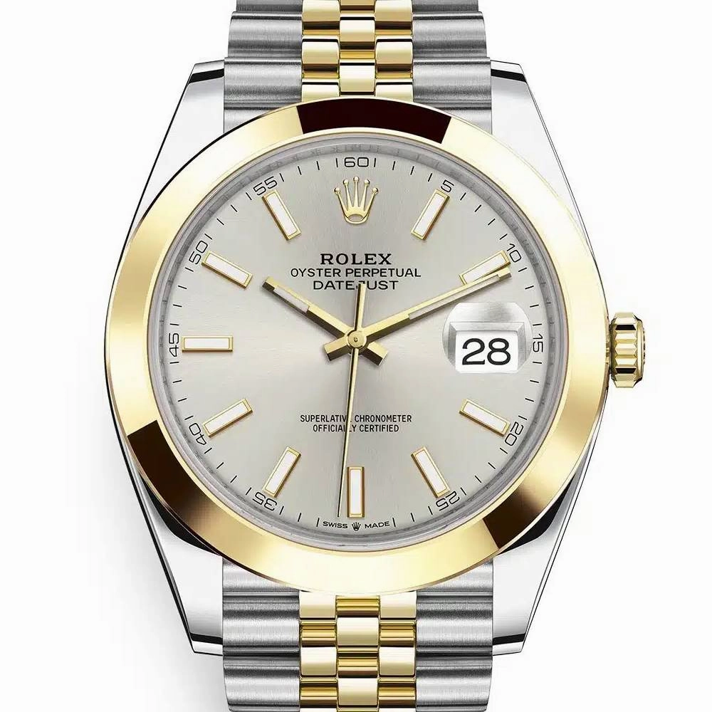 Rolex Datejust 41mm - Ref: 126303-0002 - Silver Stick Dial, Two Tone Stainless Steel & 18K Yellow Gold Jubilee Bracelet Men's Watch