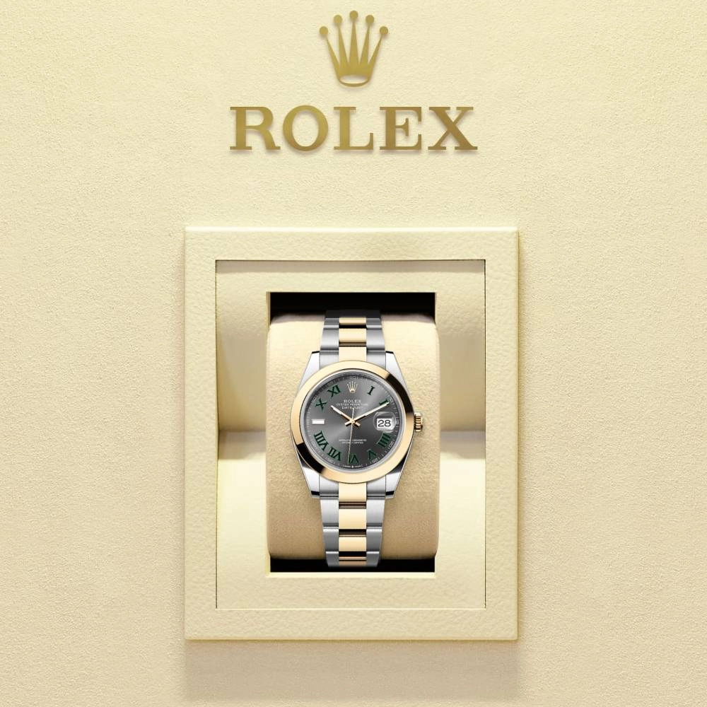 Rolex Datejust 41mm - Ref: ROL-65004 - Wimbledon Slate Dial, Two Tone Stainless Steel & 18K Yellow Gold Oyster Bracelet Men's Watch
