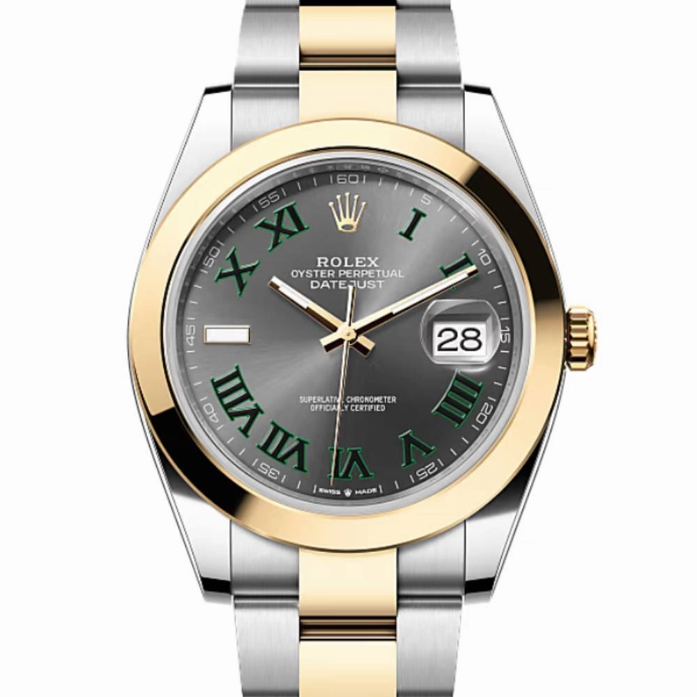 Rolex Datejust 41mm - Ref: ROL-65004 - Wimbledon Slate Dial, Two Tone Stainless Steel & 18K Yellow Gold Oyster Bracelet Men's Watch