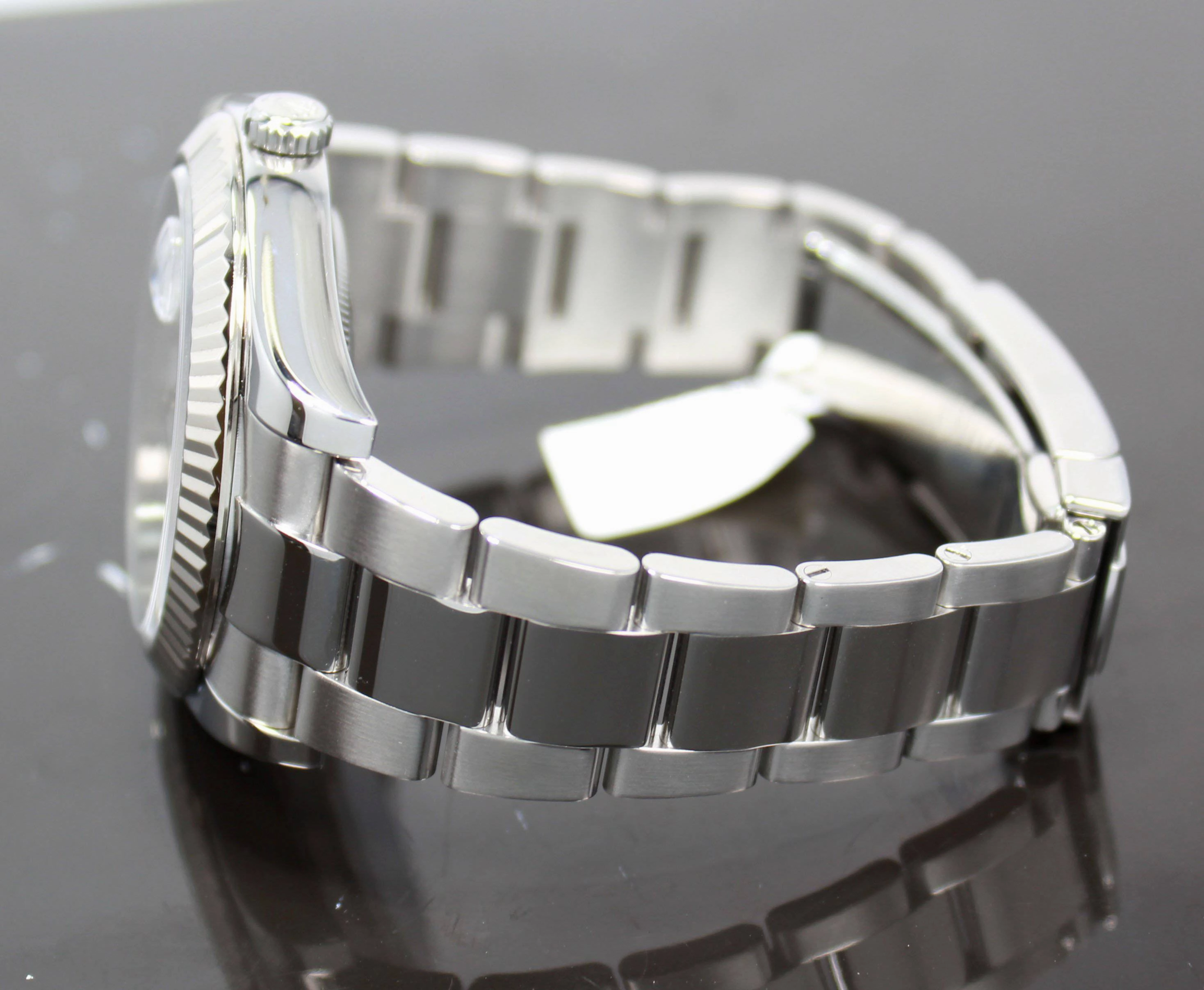 Rolex Datejust II 116334 41mm White Dial 18K White Gold Fluted Bezel Watch MINT