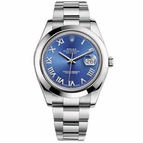 Rolex Datejust II 41mm - Ref: 116300 blro - Blue Roman Dial, Stainless Steel Oyster Bracelet Men's Watch