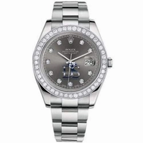 Rolex Datejust II 41mm - Ref: 116300 db - Slate Grey Dial & Diamond Bezel, Stainless Steel Oyster Bracelet Men's Watch