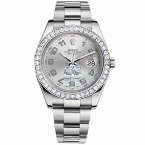 Rolex Datejust II 41mm - Ref: 116300 rbldb - Silver Dial & Diamond Bezel, Stainless Steel Oyster Bracelet Men's Watch