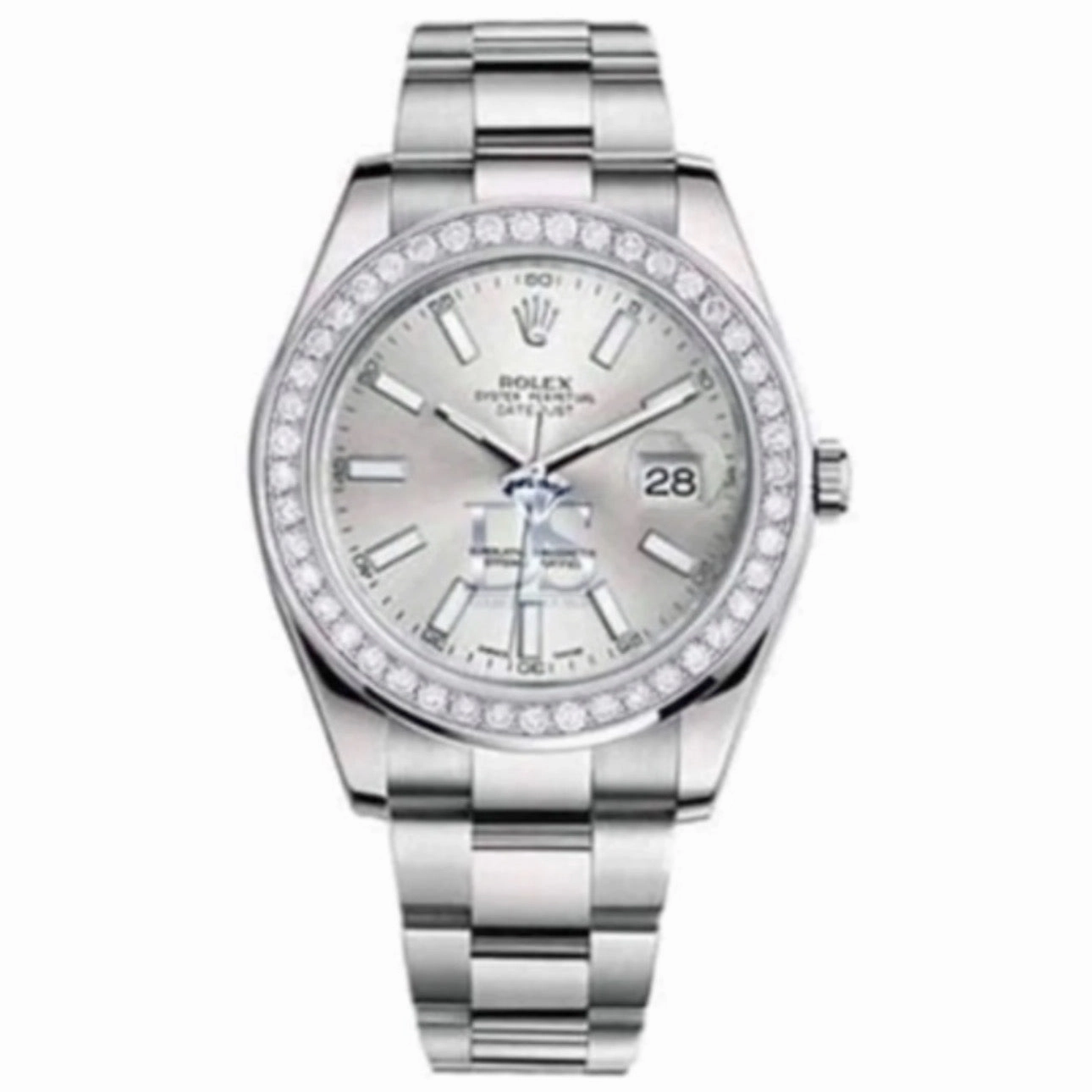 Rolex Datejust II 41mm - Ref: 116300 sdb - Silver Dial & Diamond Bezel, Stainless Steel Oyster Bracelet Men's Watch