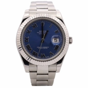 Rolex Datejust II 41mm - Ref: 116334 - Blue Roman Dial, Stainless Steel Oyster Bracelet Men's Watch
