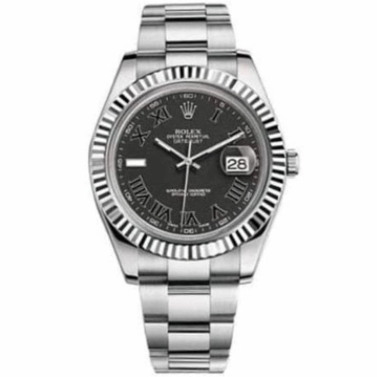 Rolex Datejust II 41mm - Ref: 116334 bkro - Black Dial, Stainless Steel Oyster Bracelet Men's Watch