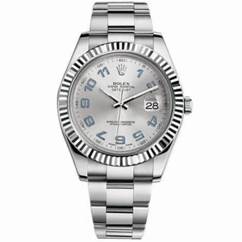 Rolex Datejust II 41mm - Ref: 116334 rblao - Silver Diamond Dial, Stainless Steel Oyster Bracelet Men's Watch