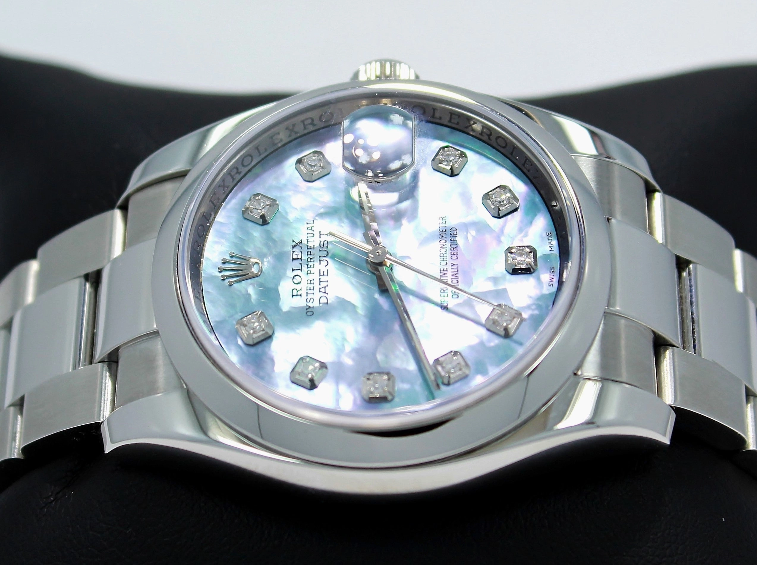 Rolex Datejust Oyster 116200 36mm Diamond Blue MOP Dial