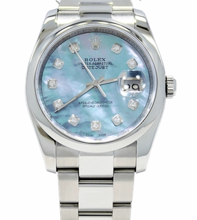 Rolex Datejust Oyster 116200 36mm Diamond Blue MOP Dial