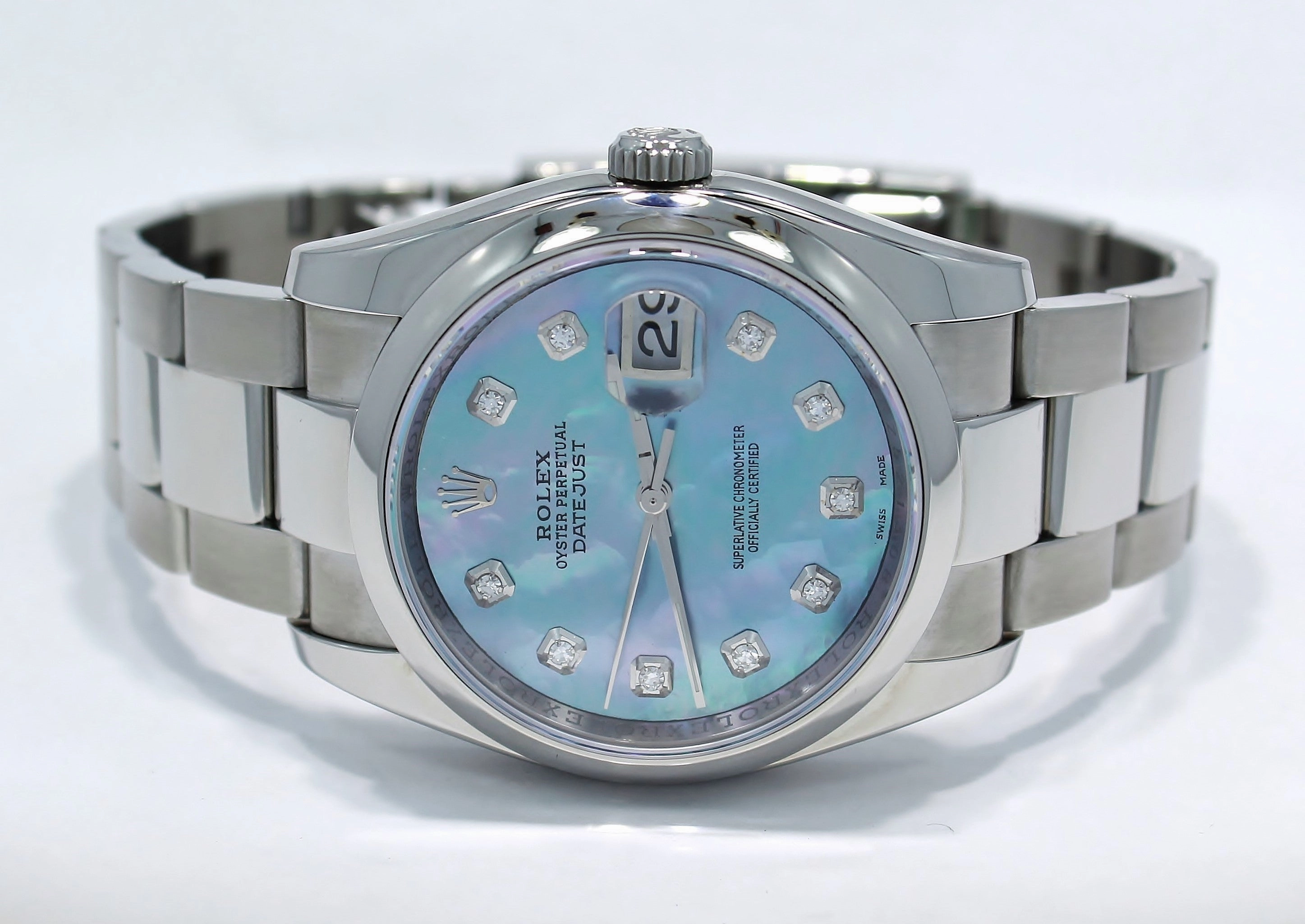 Rolex Datejust Oyster 116200 36mm Diamond Blue MOP Dial