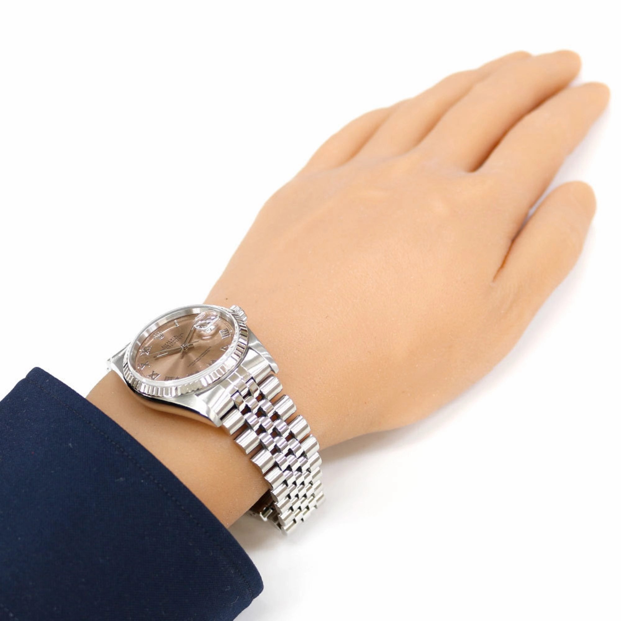 Rolex Datejust pink Stainless Steel Wristwatch (Pre-Owned)