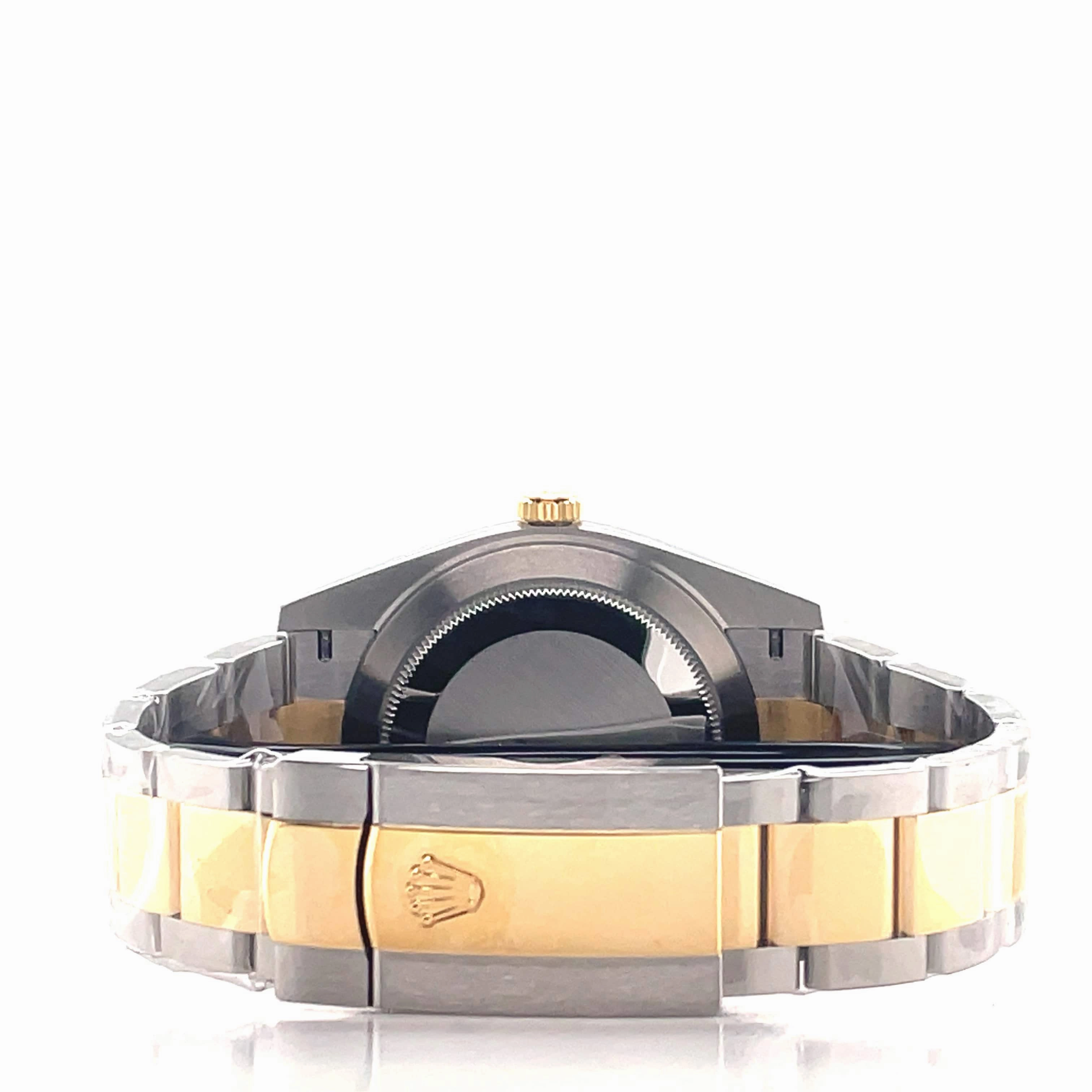 Rolex Datejust Two Tone Fluted Bezel Wimbledon Dial 41mm 126333 Unworn