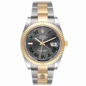 Rolex Datejust Two Tone Fluted Bezel Wimbledon Dial 41mm 126333 Unworn