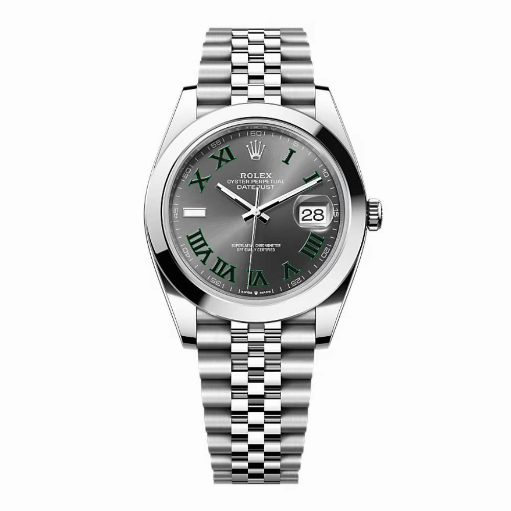 Rolex Datejust Wimbledon  41mm - Ref: 126300-0014 - Slate Grey Dial, Stainless Steel Jubilee Bracelet Men's Watch