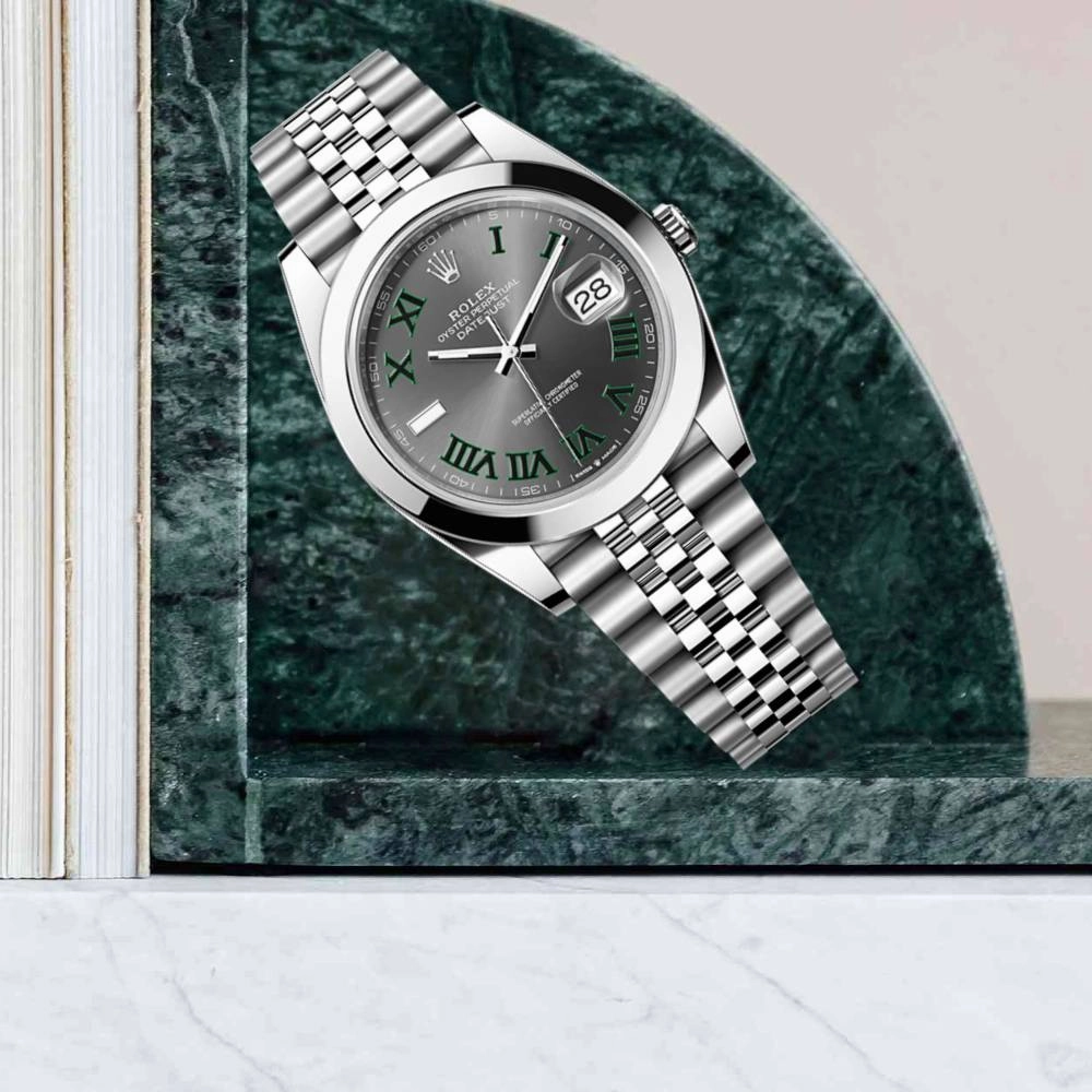 Rolex Datejust Wimbledon  41mm - Ref: 126300-0014 - Slate Grey Dial, Stainless Steel Jubilee Bracelet Men's Watch