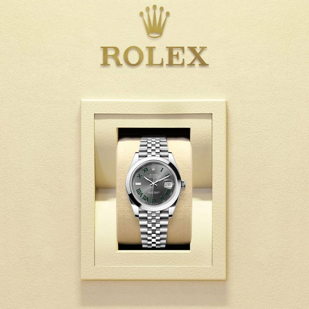 Rolex Datejust Wimbledon  41mm - Ref: 126300-0014 - Slate Grey Dial, Stainless Steel Jubilee Bracelet Men's Watch