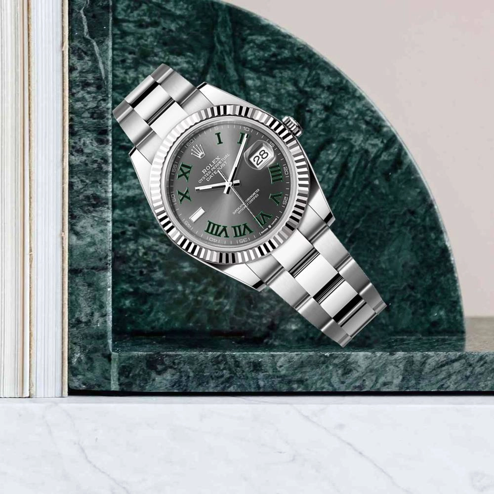 Rolex Datejust Wimbledon  41mm - Ref: 126334-0021 - Slate Grey Dial, Stainless Steel Oyster Bracelet Men's Watch