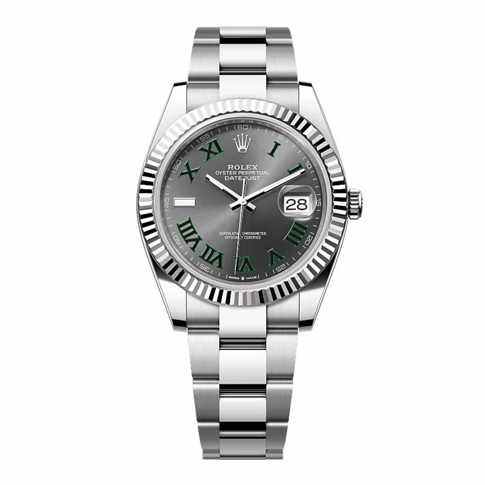 Rolex Datejust Wimbledon  41mm - Ref: 126334-0021 - Slate Grey Dial, Stainless Steel Oyster Bracelet Men's Watch