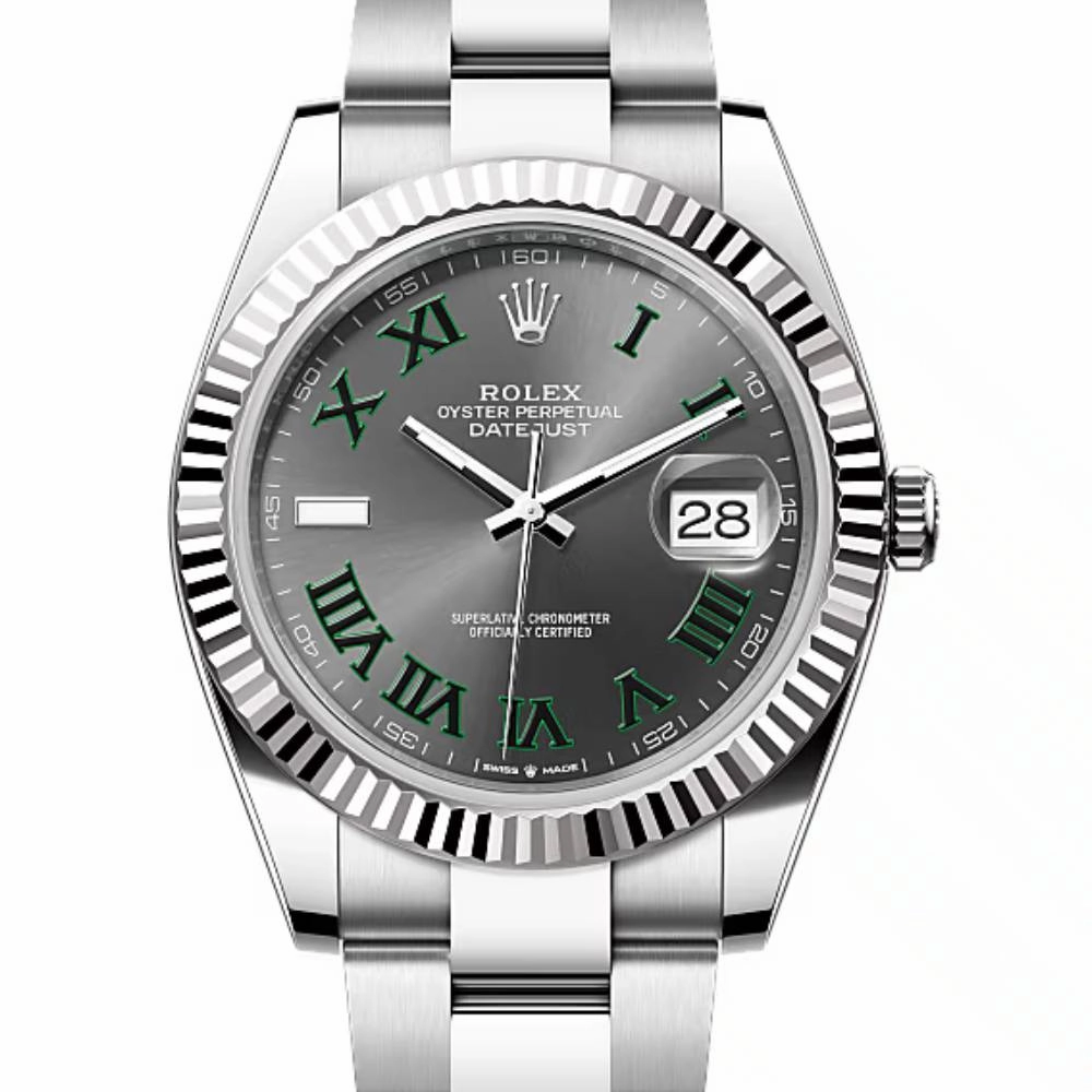 Rolex Datejust Wimbledon  41mm - Ref: 126334-0021 - Slate Grey Dial, Stainless Steel Oyster Bracelet Men's Watch