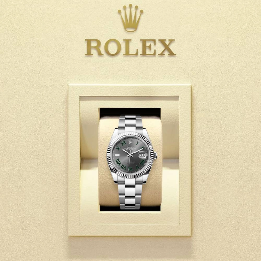 Rolex Datejust Wimbledon  41mm - Ref: 126334-0021 - Slate Grey Dial, Stainless Steel Oyster Bracelet Men's Watch