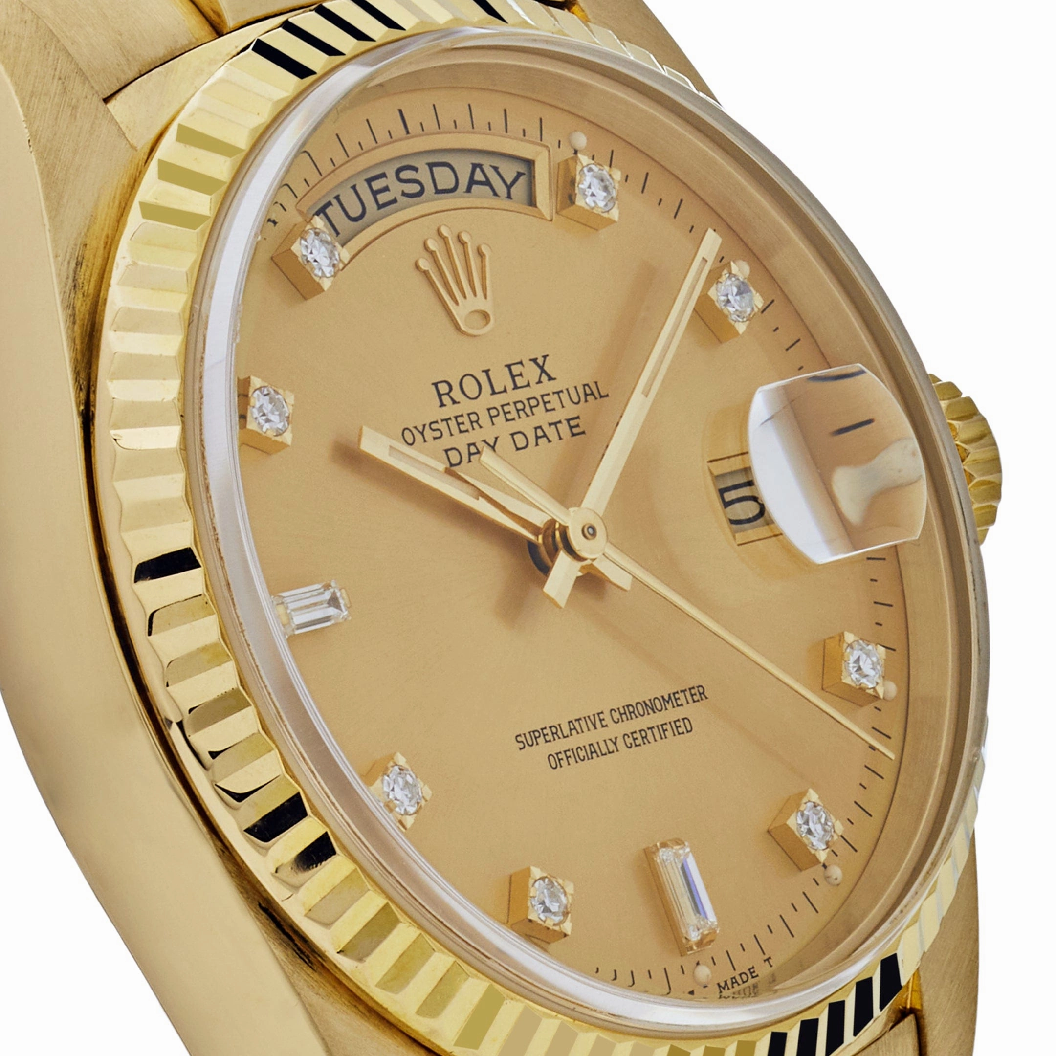 Rolex Day-Date 18238 Presidential Yellow Gold Champagne Diamond Dial