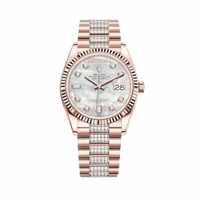 Rolex Day-Date 36 128235 Rose Gold Mother of Pearl Diamond Set