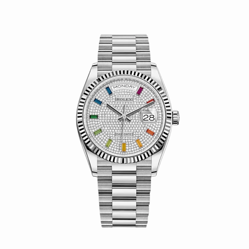 Rolex Day-Date 36 128239 White Gold Diamond-Paved Dial