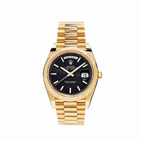 Rolex Day-Date 40 228238 Yellow Gold Black Diagonal Motif Dial