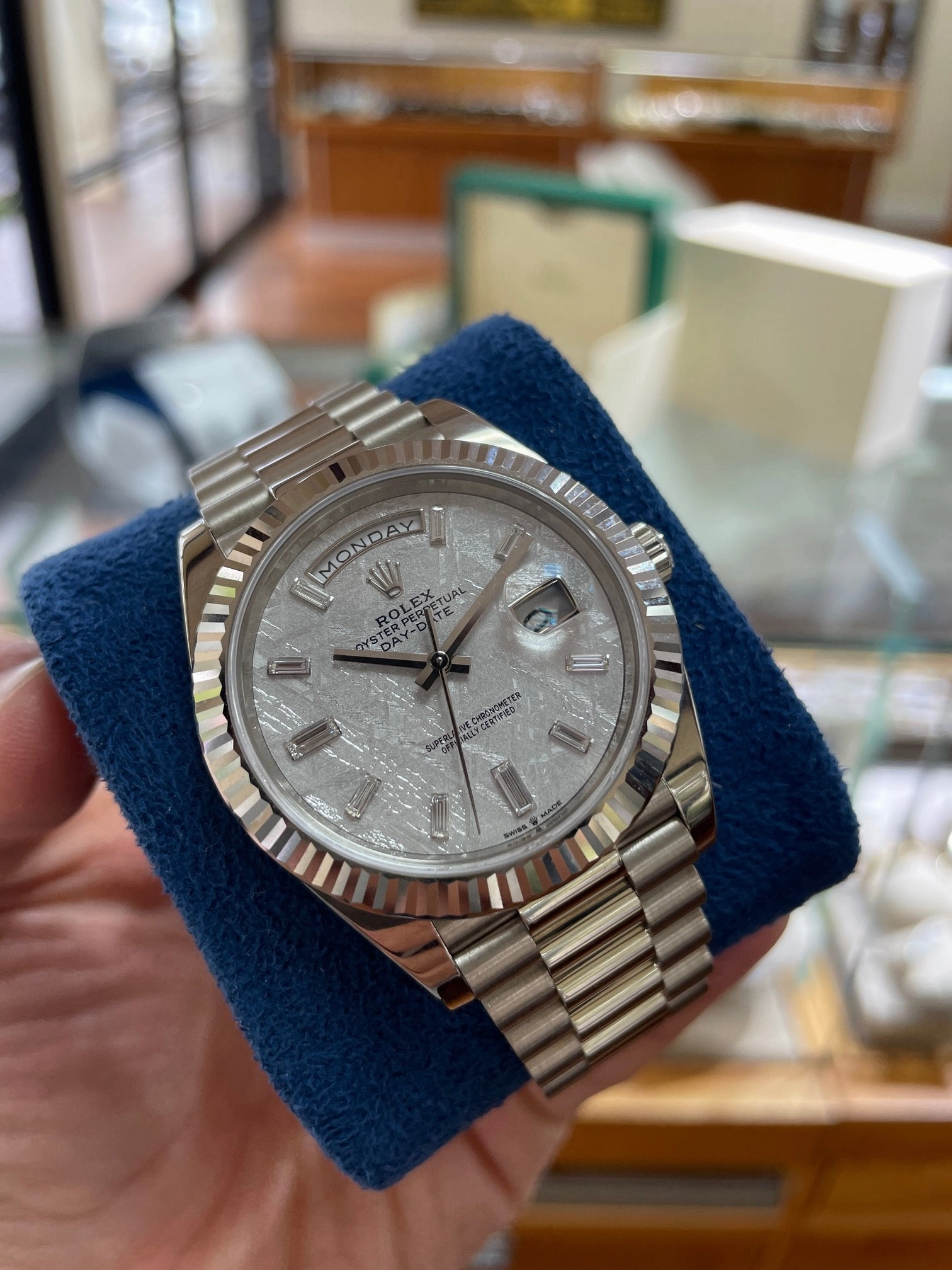 Rolex Day-Date 40 228239 Meteorite Diamond Dial Box and Papers 2020 PreOwned