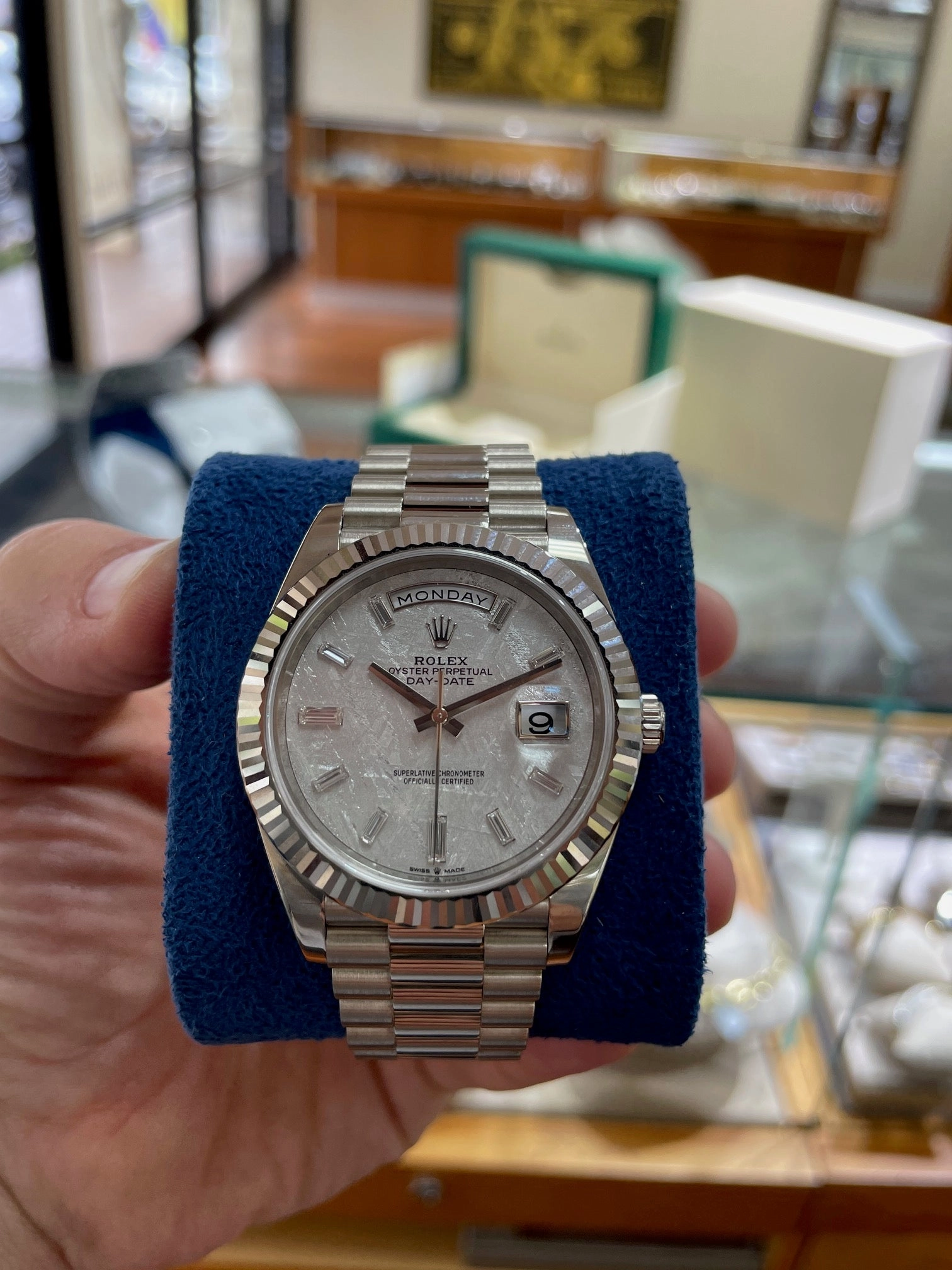 Rolex Day-Date 40 228239 Meteorite Diamond Dial Box and Papers 2020 PreOwned