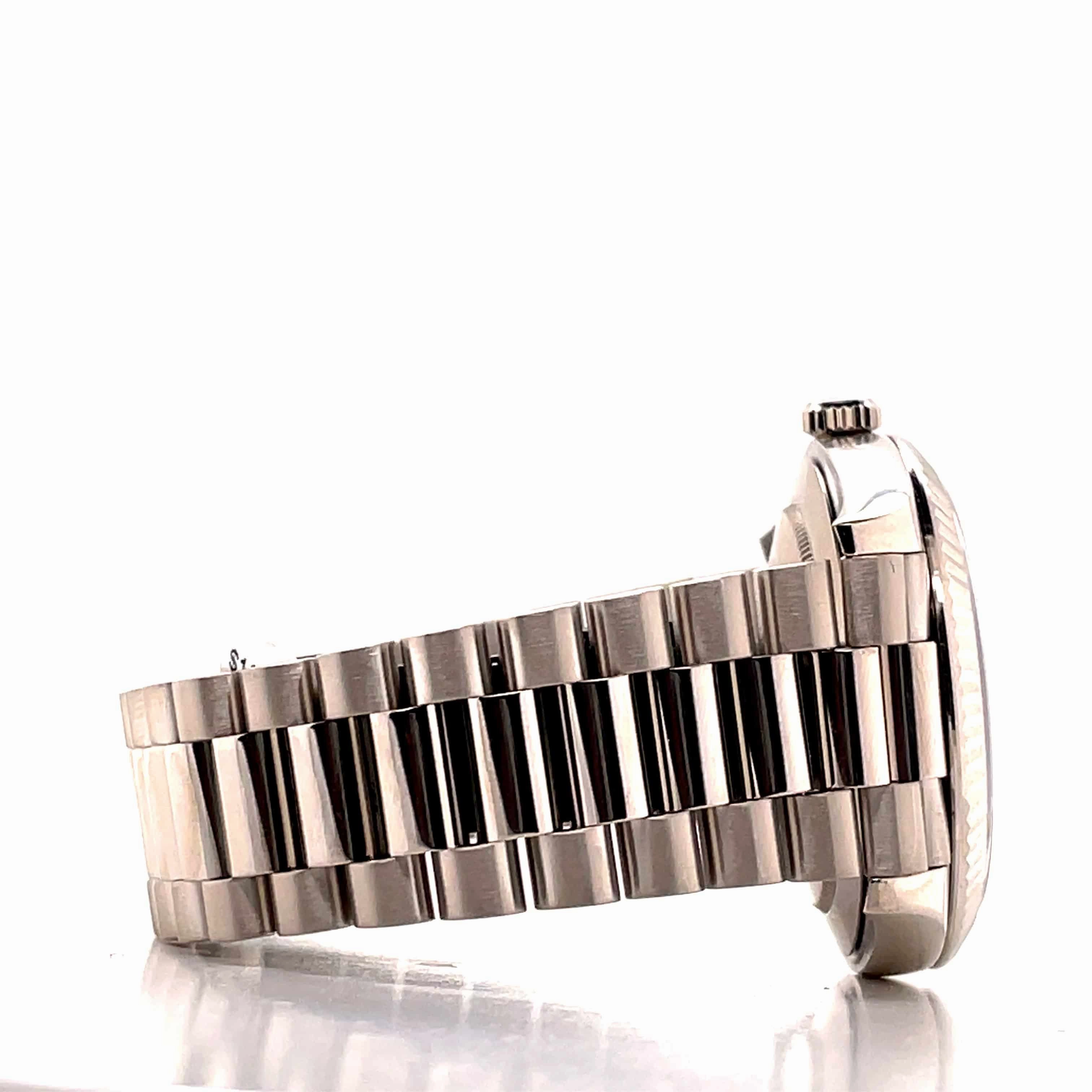 Rolex Day-Date 40 228239 Silver Tuxedo Pre-Owned Box and Papers