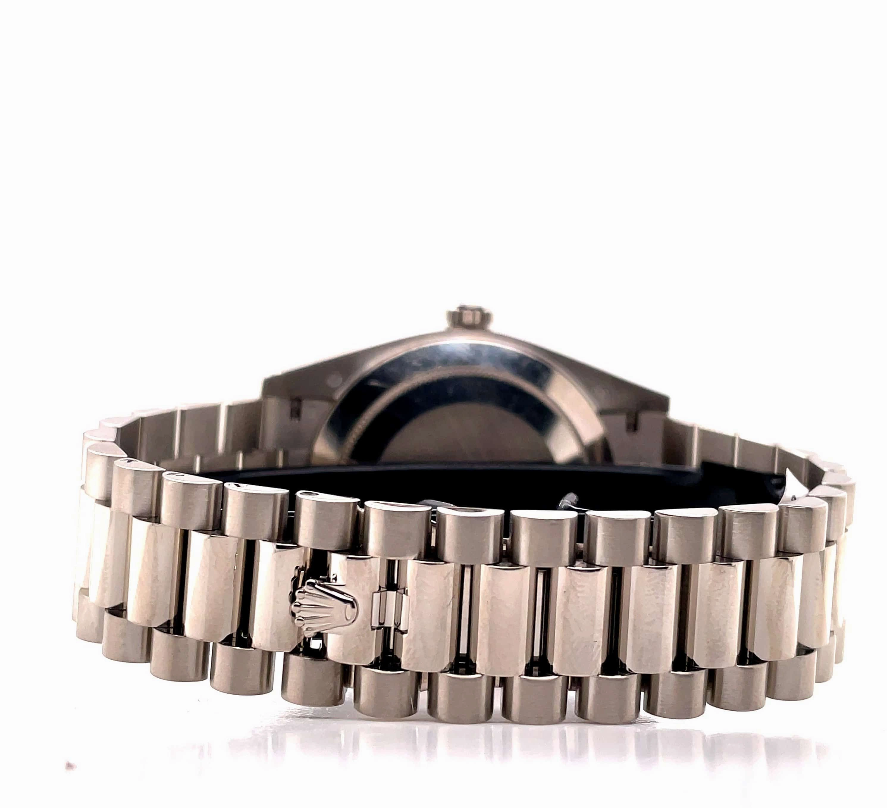Rolex Day-Date 40 228239 Silver Tuxedo Pre-Owned Box and Papers
